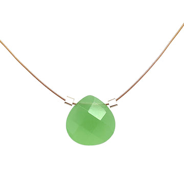 Czech Quartz Necklace - Cloudy Green