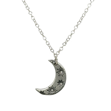 Necklace - Hand Cut Moon with Stars