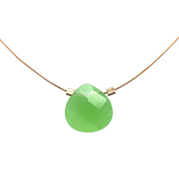 Czech Glass Necklace - Cloudy Green