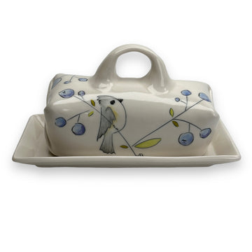 Birds and Blueberries - Butter Dish