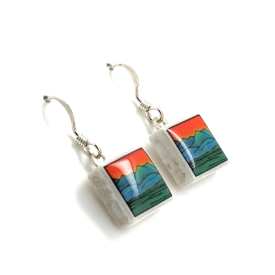 Earrings - Square - Mountains