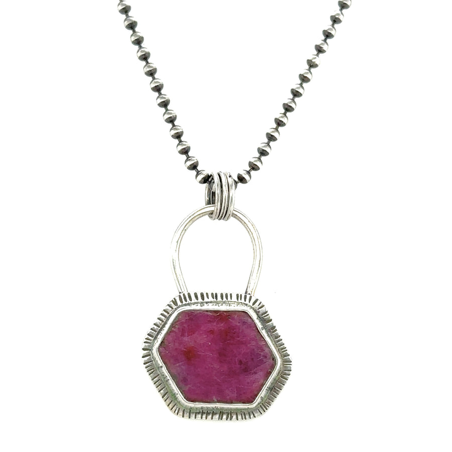 Necklace - Uncut Ruby Crystal