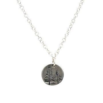 Necklace - Disk with Pine Trees