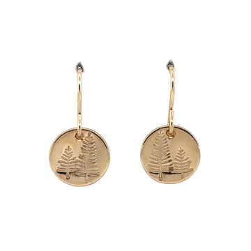 Earrings - Disks with Pine Trees