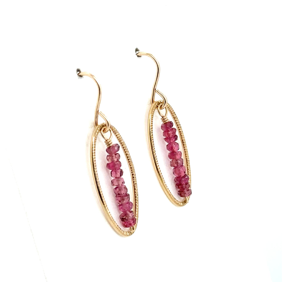 Earrings - Ovals with Pink Tourmaline