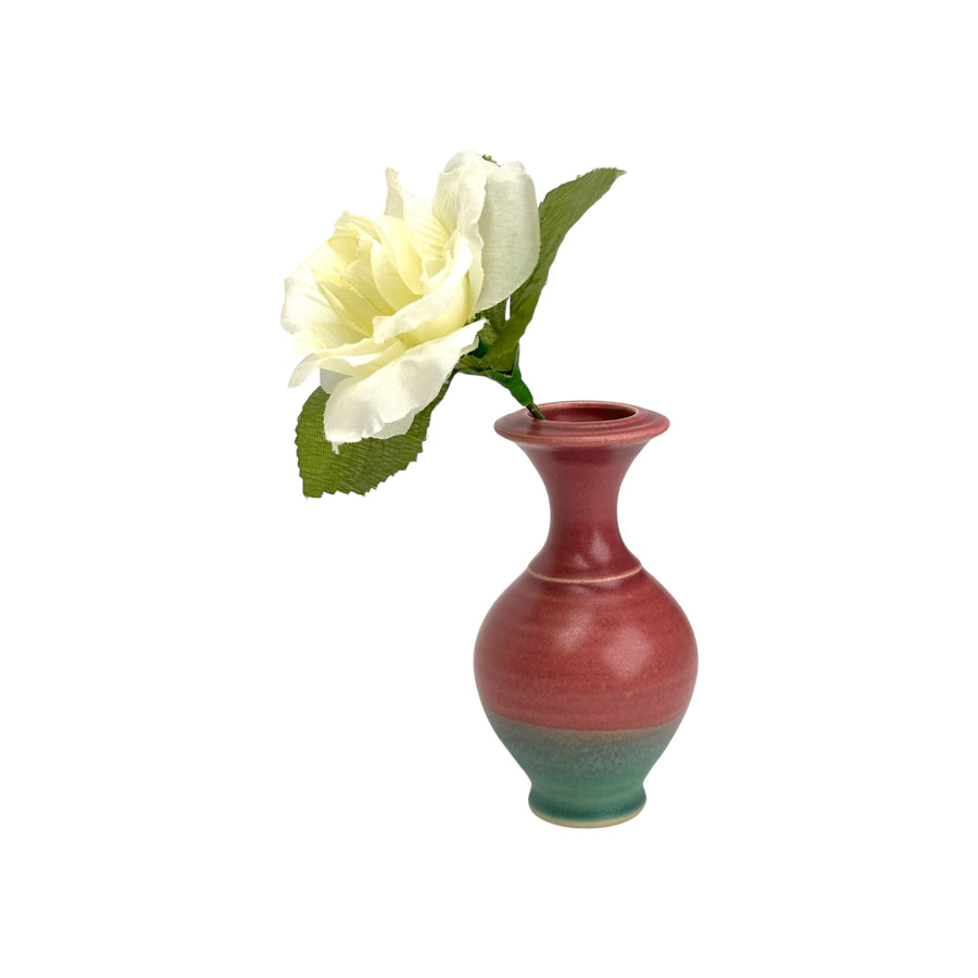 Bud Vase - Cranberry/Green