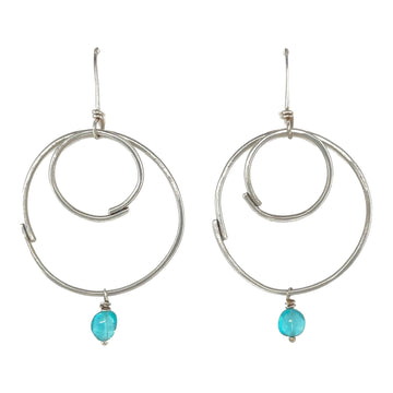 Earrings - Double Overlap with Apatite