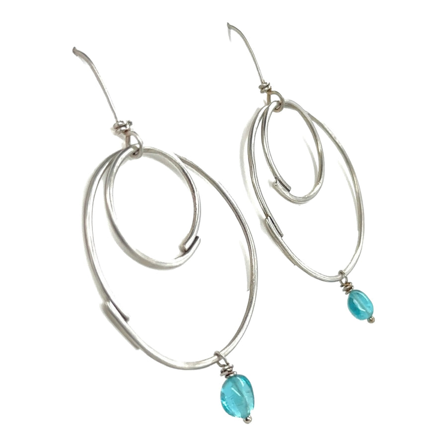 Earrings - Double Overlap with Apatite