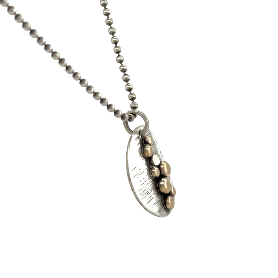 Necklace - Silver with 14K Gold Pebbles