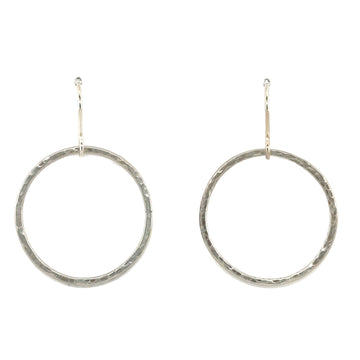Earrings - Silver Hammered Circles