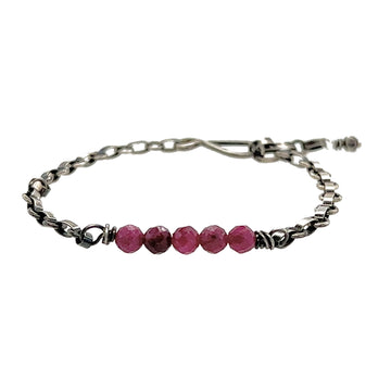 Bracelet - Chain with Ruby Nuggets