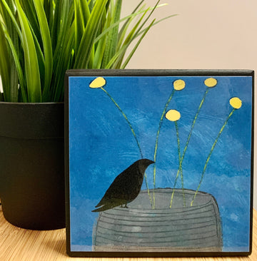Blackbird with Blue Pot