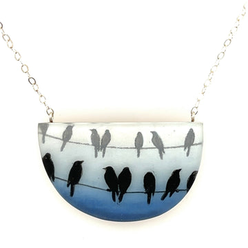 Necklace - Birds on Lines