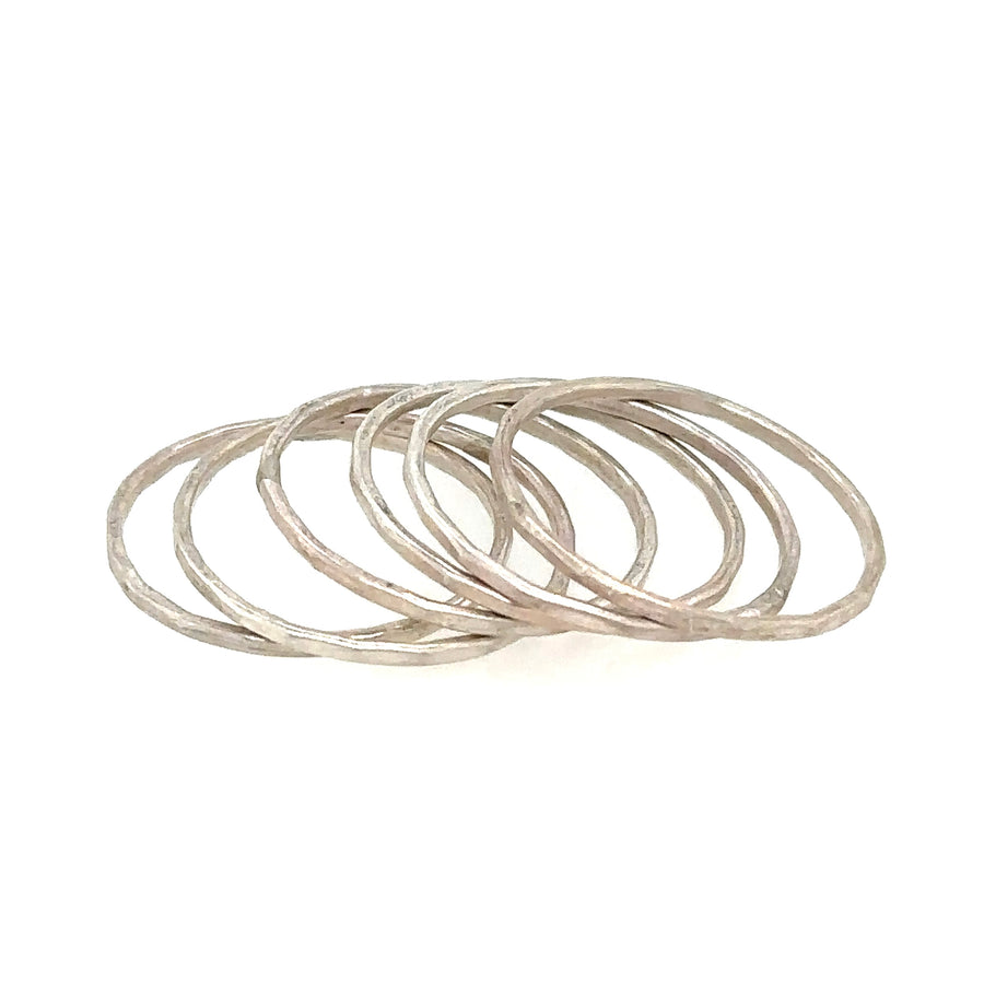 Silver Stacking Rings - Set of 6