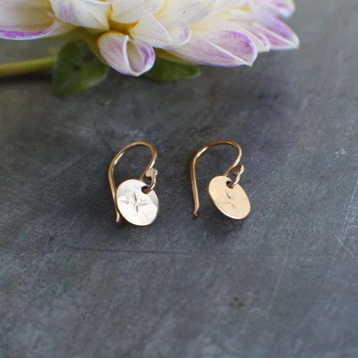 Gold Tiny Lumiere Coin Earrings