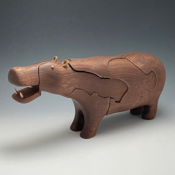 Puzzle 3D en bois Hippopotame, DIY