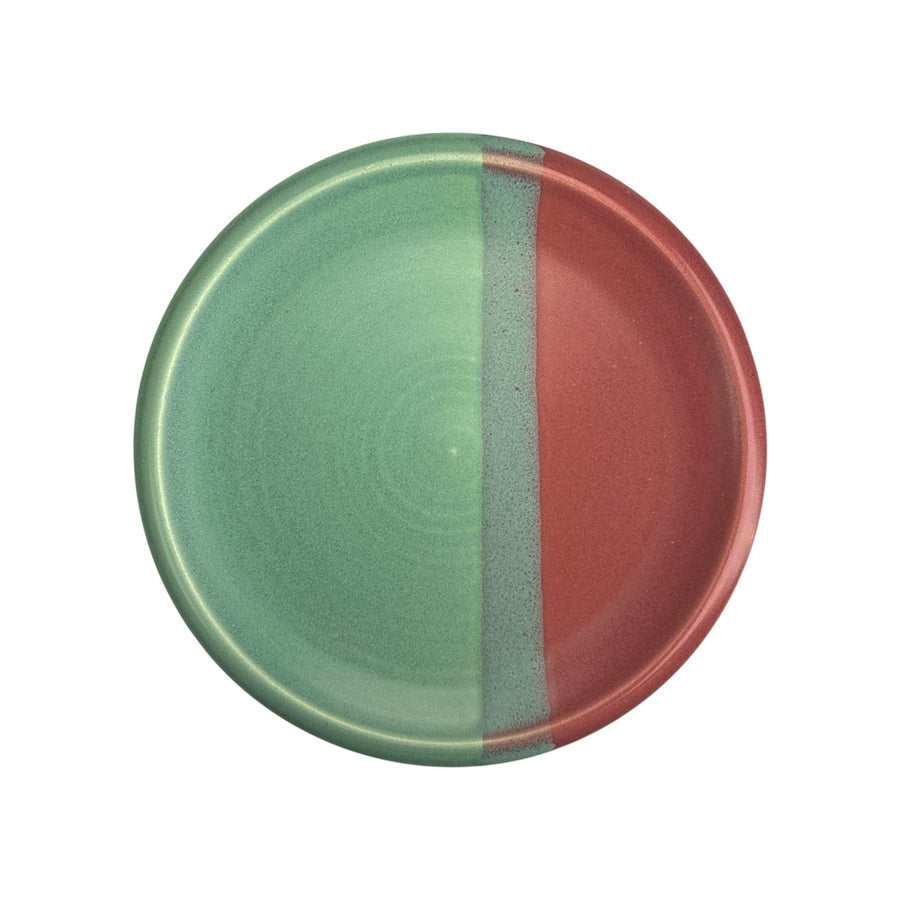 Dessert Plate - Green/Cranberry