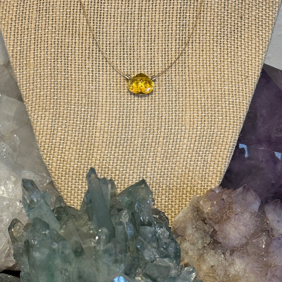 Czech Quartz Necklace - Lemon