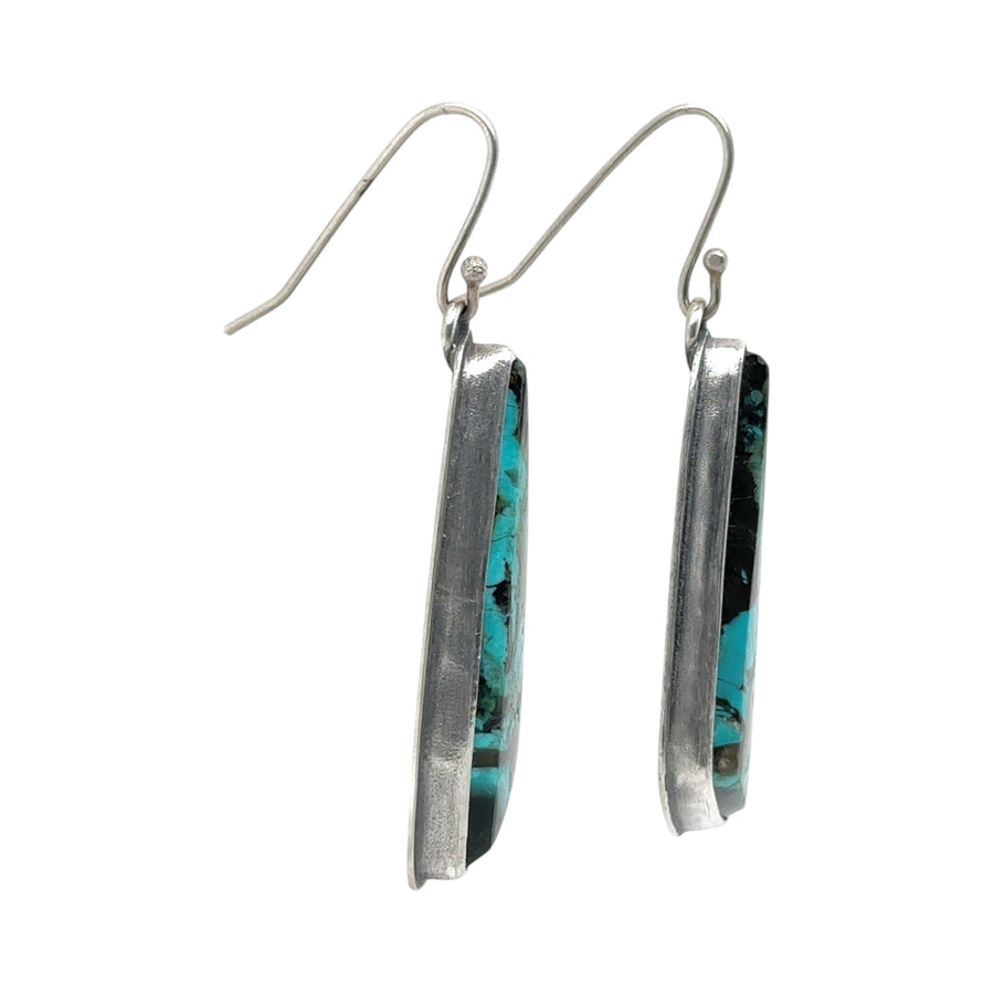 Earrings - Psilomelane Chrysocolla