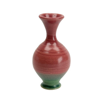 Bud Vase - Cranberry/Green