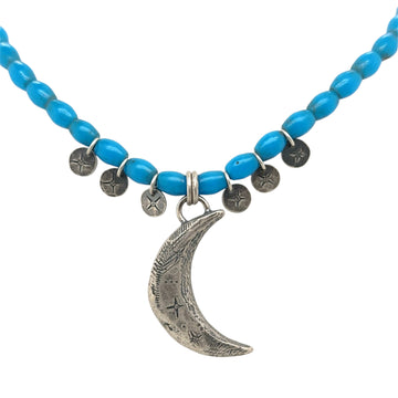 Shoot for the MOON Beaded Antique African Bead Necklace