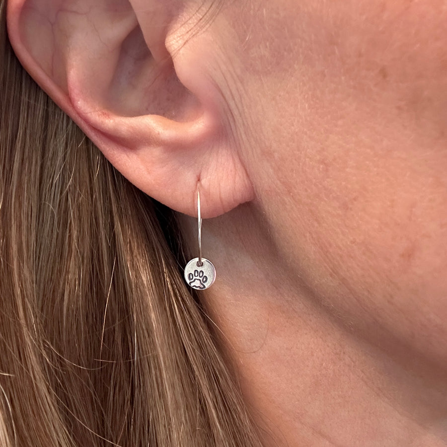 Earrings - Hoops with Dog Paw