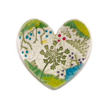Trinket Dish - Heart - Pressed Flowers - Small