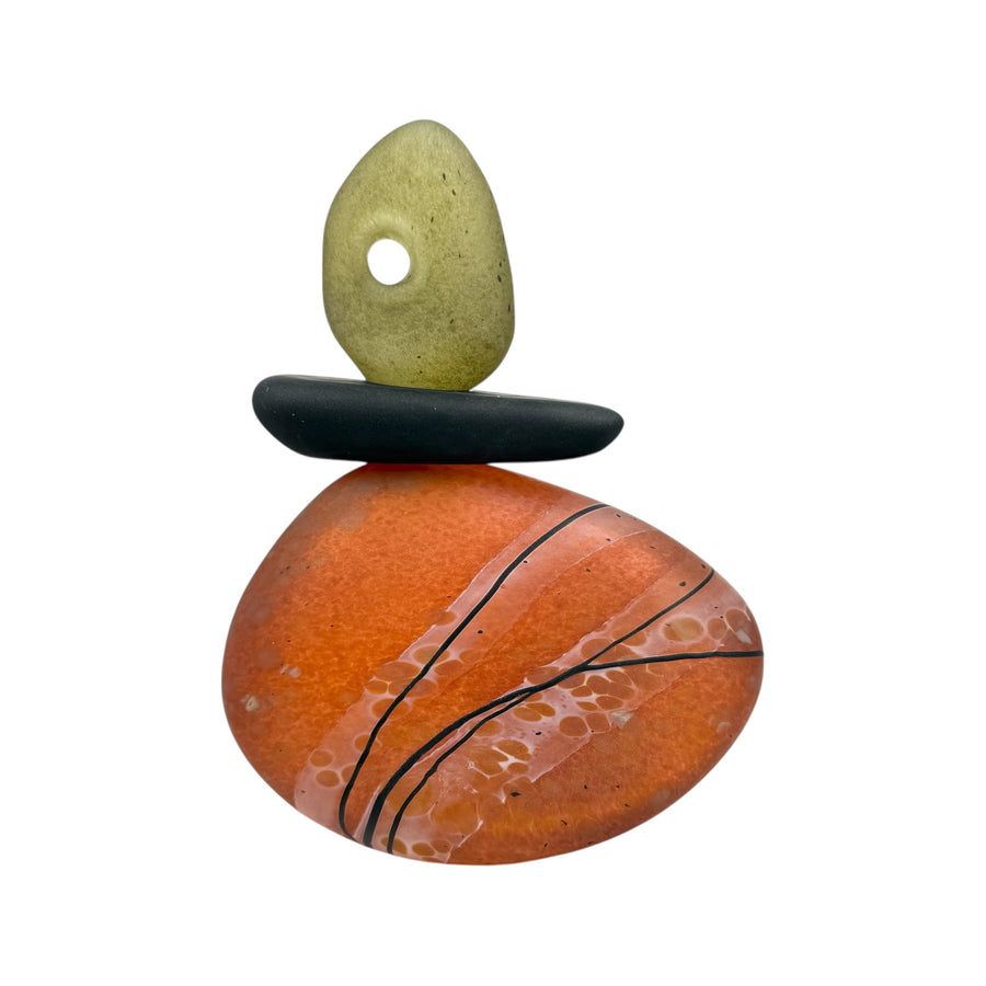 Orange and Green Cairn