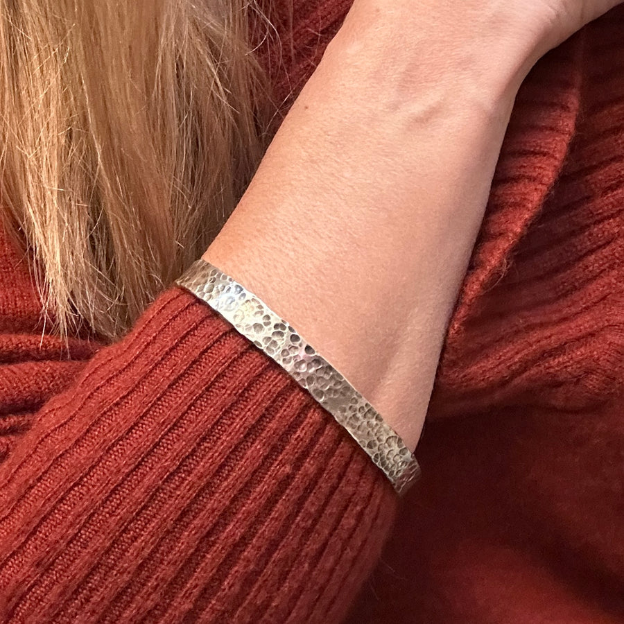 Bracelet - Silver Hammered Cuff