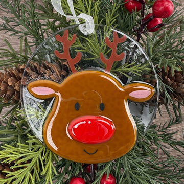 Reindeer Glass Ornament