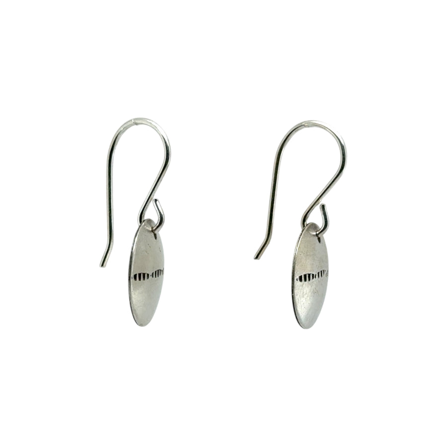 Earrings - Silver Stamped Disks