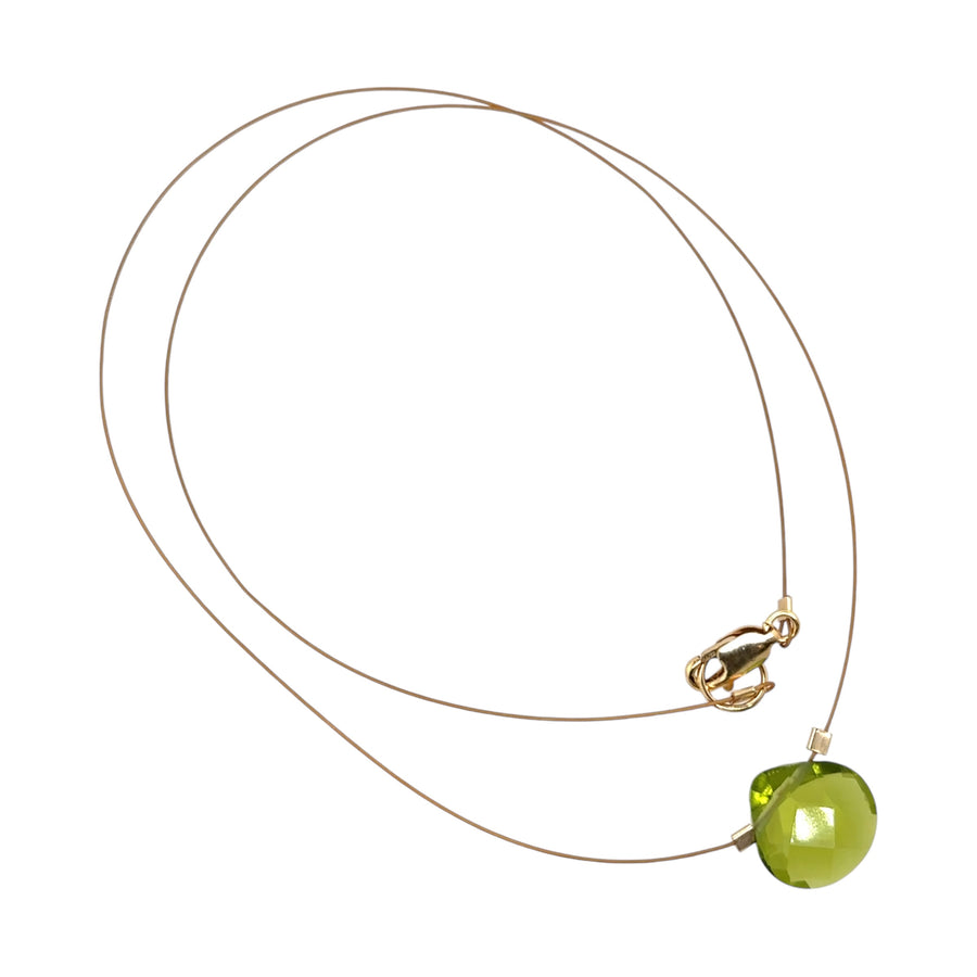 Czech Quartz Necklace - Lime