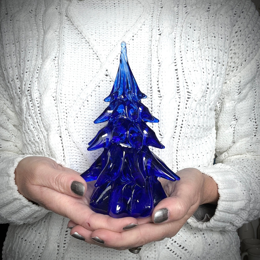 Small Glass Tree - Cobalt