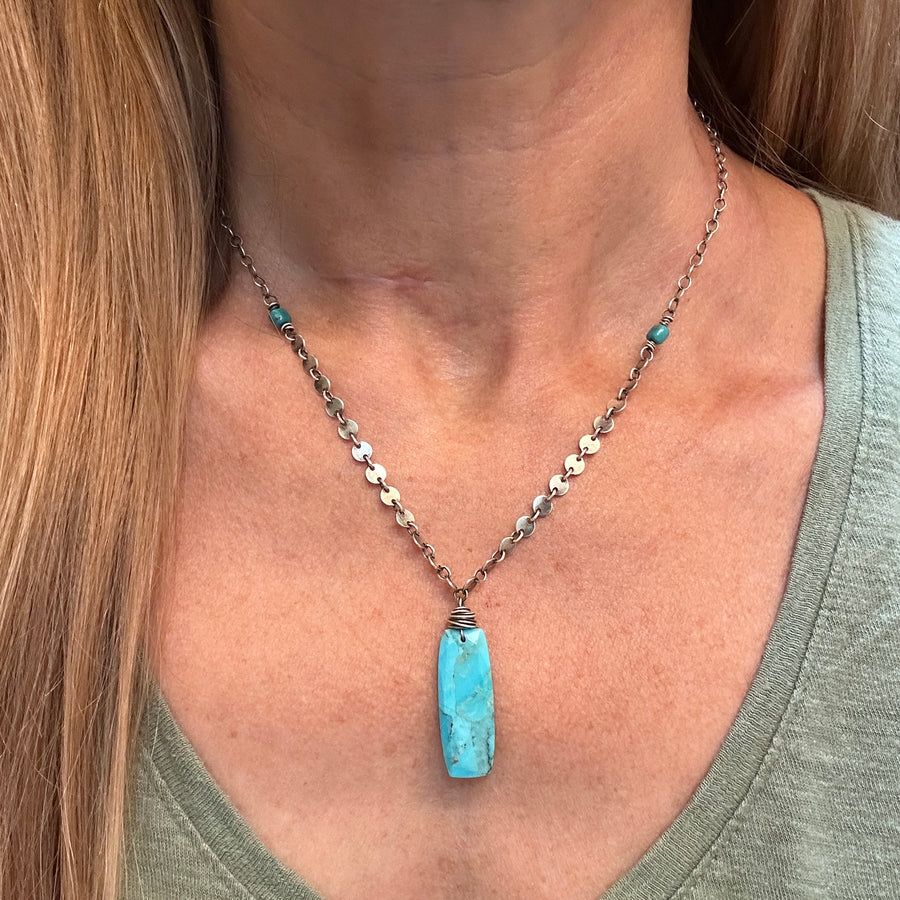 Necklace - Turquoise Rectangle