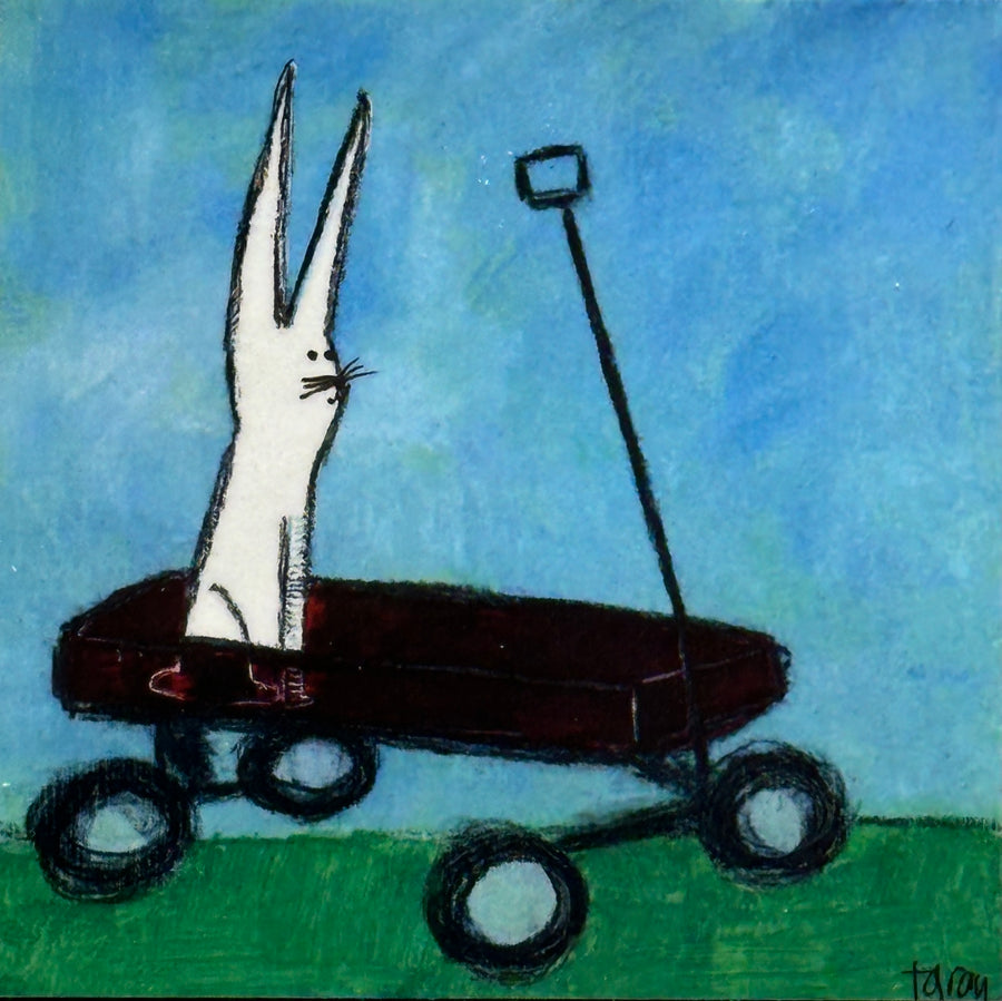Bunny in a Wagon