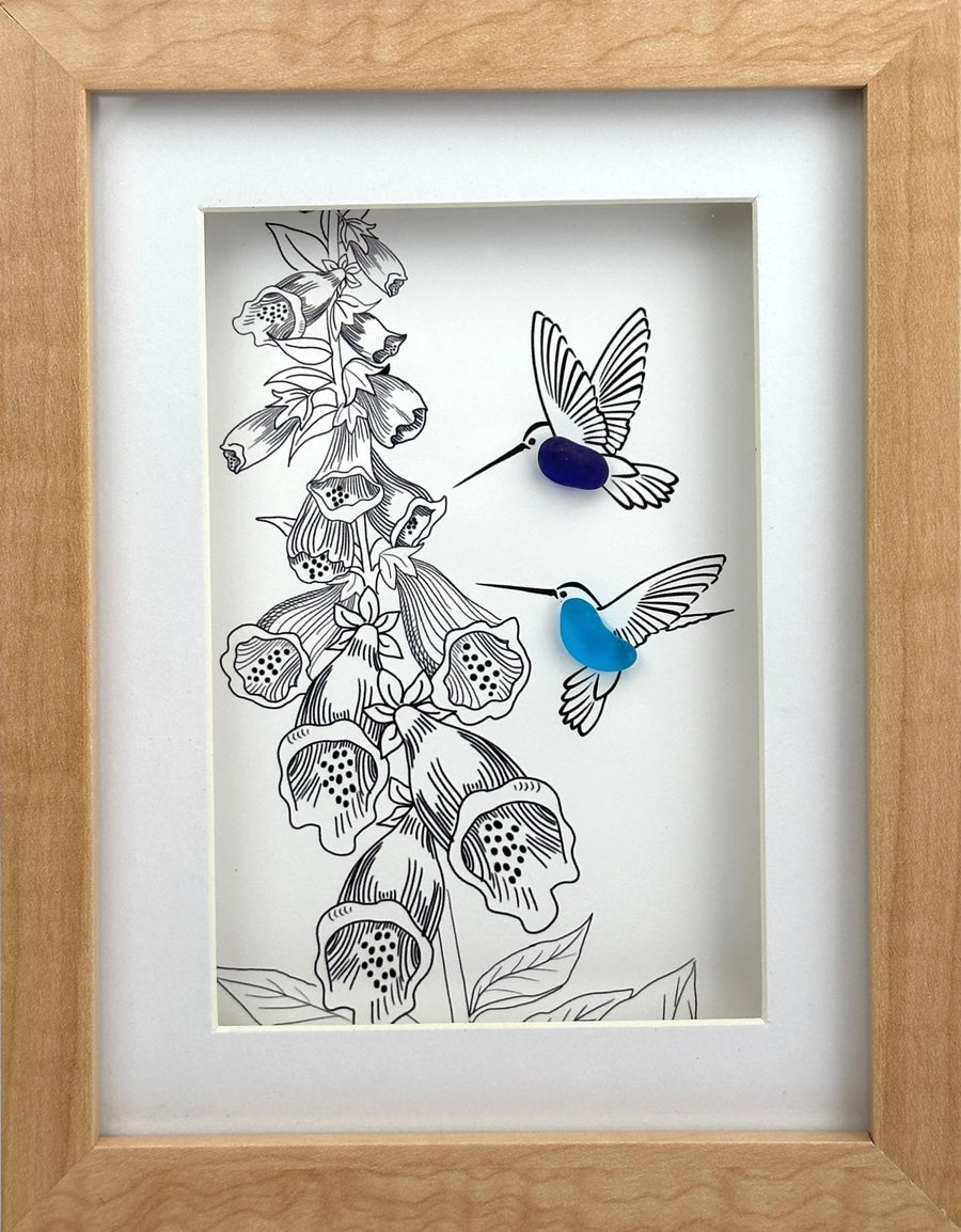 Sea Glass Hummingbirds