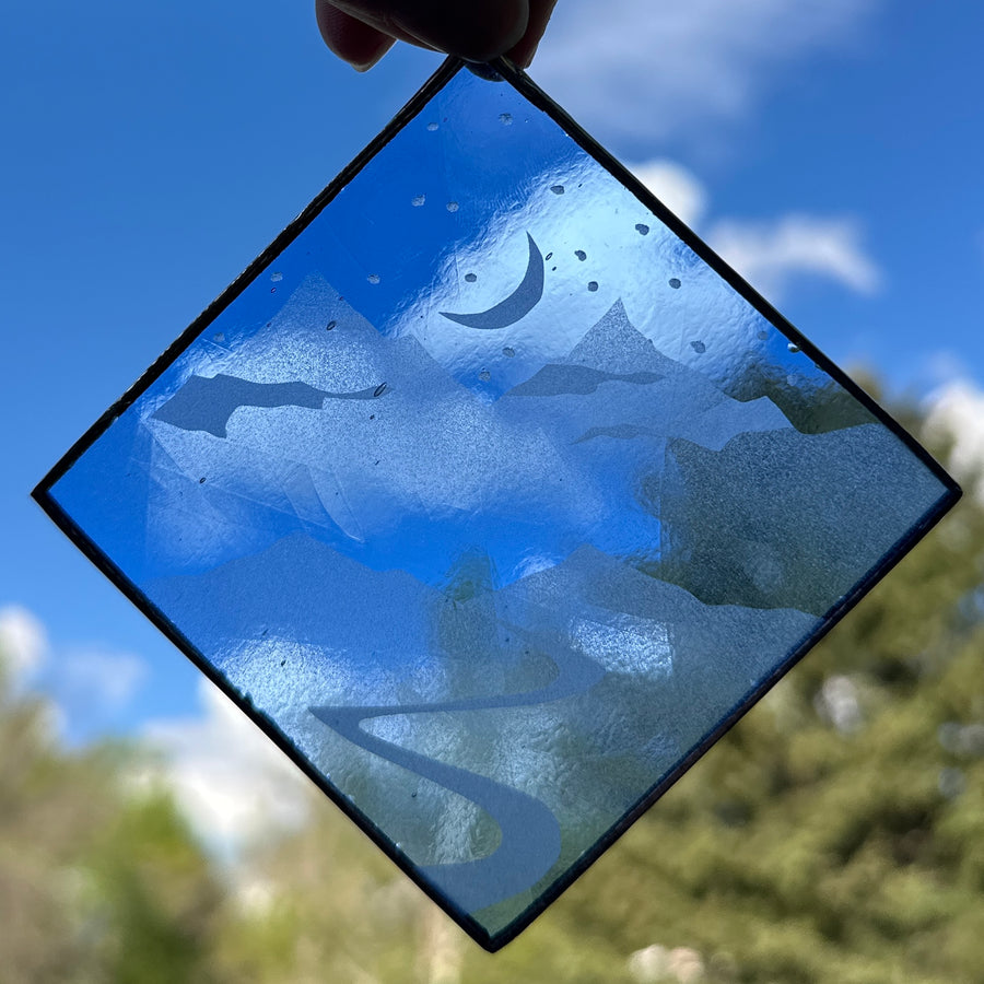Etched Glass Suncatcher - Landscape