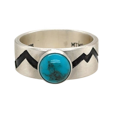 Mountains Ring with Turquoise #15s