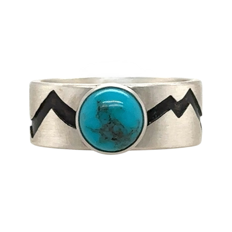 Mountains Ring with Turquoise #15s