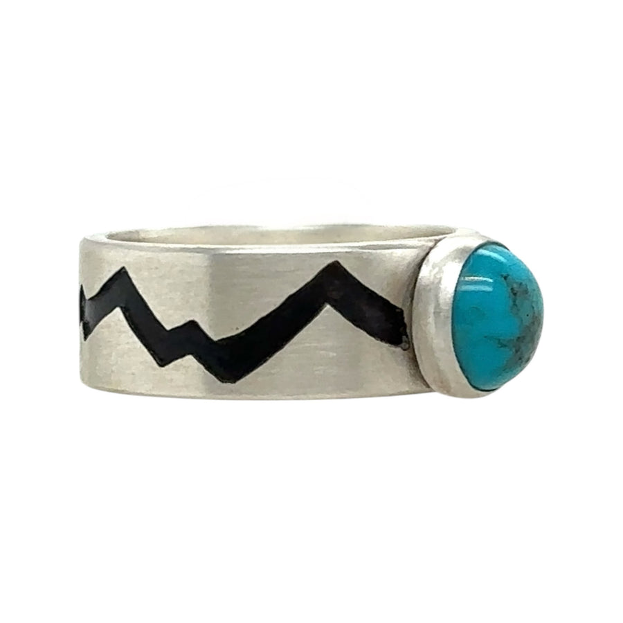 Mountains Ring with Turquoise #15s