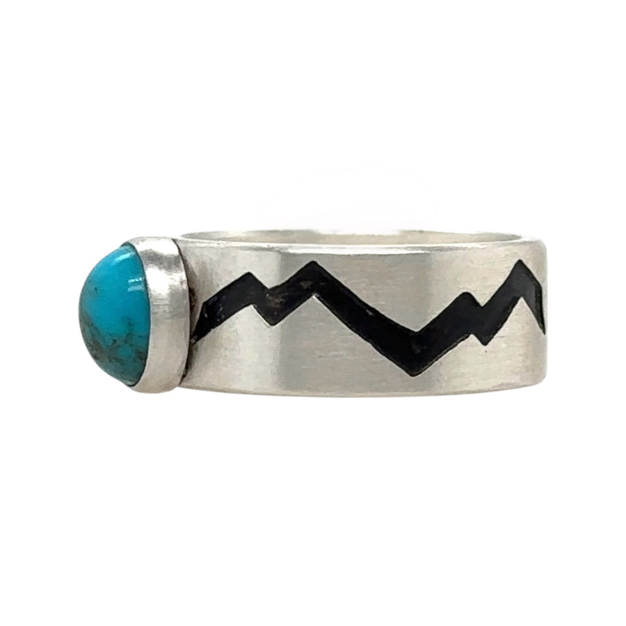 Mountains Ring with Turquoise #15s