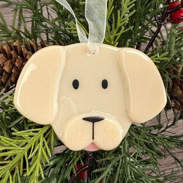 Dog Glass Ornament - Golden