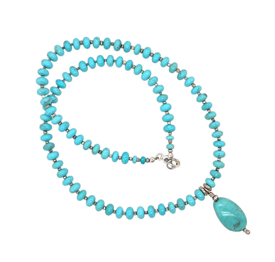 Necklace - Sleeping Beauty Turquoise with Drop