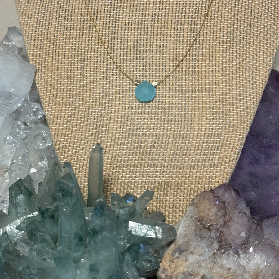 Aqua Chalcedony Necklace