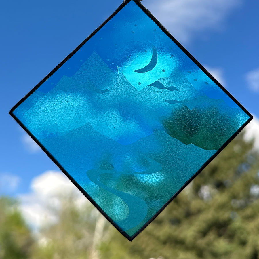 Etched Glass Suncatcher - Landscape