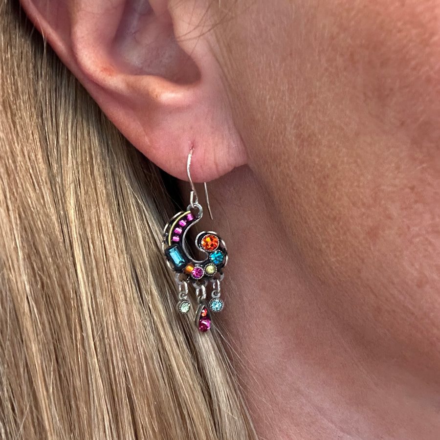 Earrings - Spiral with Dangles
