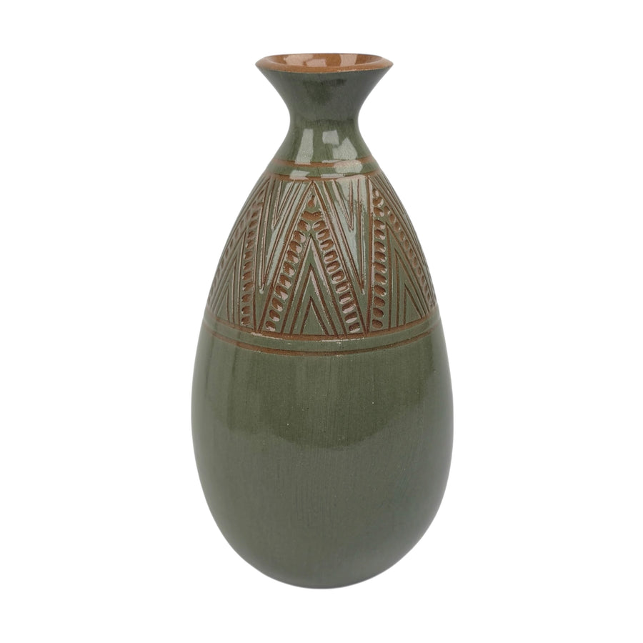 Large Vase - Teal - Geometric