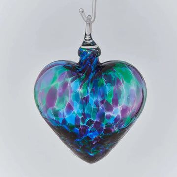 Blue Mosaic Chip Heart Ornament