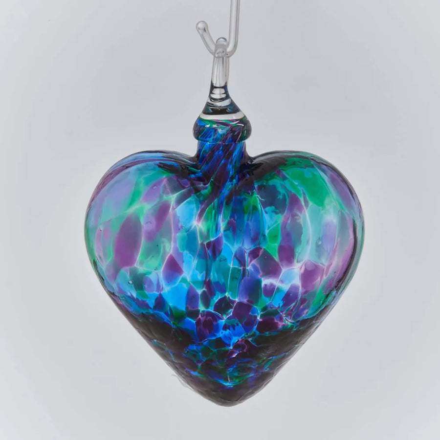 Blue Mosaic Chip Heart Ornament