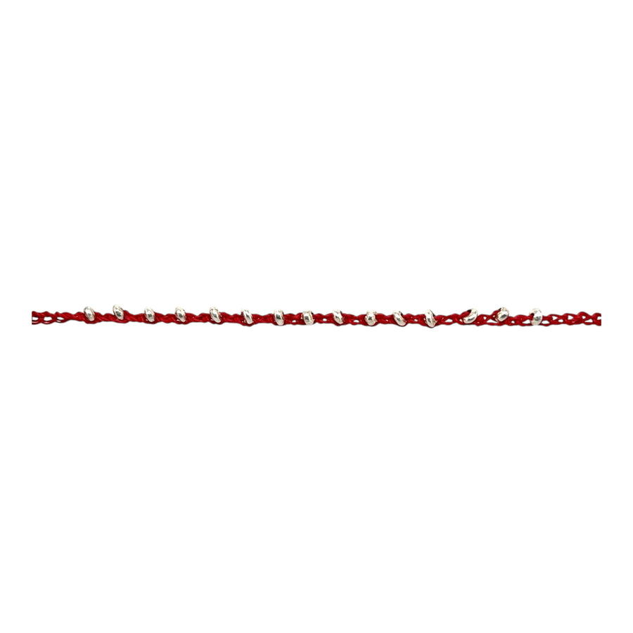 Bracelet - Hand Crocheted Gortex wtih Sterling Saucer Beads